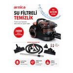 Arnica Sıvı Çekme Özellikli Su Filtreli Elektrikli Süpürge Rose 2400 W Parke Ve Sert Zemin Uyumlu Dar Uçlu