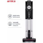 Arnica Solara Tower Şarjlı Dik Süpürge ve Otomatik Toz Boşaltma Istasyonu | 28.8V Li-Ion Batarya, Hepa 13 Filtre, 1.4l Hazne - Antrasit - beyaz