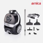 Arnica Tesla Premium Gümüş Torbasız Elektrikli Süpürge 750 W Hepa 13 Filtre Toz Hazneli Yüksek Emiş Gücü Sessiz Temizlik