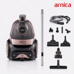 Arnica Tesla Premium Rose Elektrikli Süpürge Torbasız Hepa 13 Filtreli 3 L Toz Hazneli Güçlü Emiş Performanslı Gül Kurusu