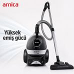 Arnica Tesla Premium Torbasız Süpürge Gümüş 750 W Hepa 13 Filtreli Yüksek Emiş Güçlü Sessiz Çalışan Toz Hazneli Elektrikli Süpürge
