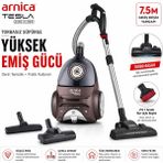 Arnica Turbo Başlık ve Güçlü Emiş Destekli Toz Torbasız Elektrikli Süpürge Hepa Filtreli Ultra Sessiz Uzaktan Kumandalı Cihaz - Kahverengi - Renk