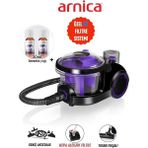 Arnica Turbo Başlıklı Yüksek Performanslı Emiş Gücü Su Filtreli Süpürge 2400W - Hepa Filtre + Mutfak Tartısı - Mor