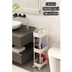ARNİLLO Lizbon Çok Amaçlı 3 Katlı Evye Altı Düzenleyici Dolap Içi Tegah Altıtekerlekli Organizer