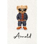 Arnold: Cahier personnalisé avec prénom Arnold | Cadeau d'anniversaire pour enfant, garçon, homme, copain ... | Nounours | 110 pages lignée, Petit Format 6x9 pouces (15,24 x 22,86 cm)