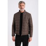 Arnold Erkek Şişme Deri Mont - Kahverengi - Kahverengi - 3XL