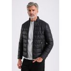 Arnold Erkek Şişme Deri Mont - Siyah-128 - 3XL