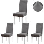 ARNTY Yemek Sandalyeleri için Sandalye Kılıfları 4/6'lı Paket, Yemek Sandalyesi Kılıfları, Otel, Restoran, Düğün, Yemek Odası için Elastik Sandalye Koruyucu Kılıfları (Koyu gri, 4'lü Paket)