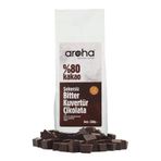 AROHA %80 Kakao Şekersiz Bitter Kuvertür Çikolata (STEVİA ILE TATLANDIRILMIŞTIR) - 500 G