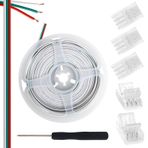 Aroidful 3 Pinli LED Şerit Konnektör Kiti, 5 x 10 mm Tel Şerit Konnektörleri ve 5M Uzatma Kablosu, Rüya Renkli LED Şerit için