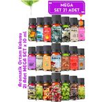 Aroma Terapi Lab Mega Set 21 Adet - Esansiyel Uçucu Yağ & Aromatik Oda Ve Ortam Koku Seti