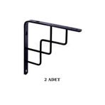 ARON ( 2 ADET ) 20cm X 20cm METAL MENDERES RAF ALTI RAF AYAĞI FERFORJE L DEMİR