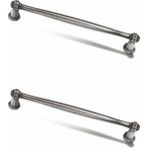 Aron 2'li Sütun Kulp Tv Ünite Komidin Şifonyer Konsol Mutfak Dolap Kapak Kulpu 128 mm - 160 mm - 224 mm - Antik Gümüş - 128MM