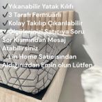 Aron Fermuarlı Yatak Kılıfı, Yatak Pedi&şiltesi, % 100 Cotton,yıkanabilir, Gri Renk - 200 x 200 cm