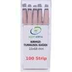 Aropi Kırmızı 100 Test Stripi 10x68 mm Turnusol Kağıdı