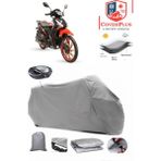Arora Smart 50 Branda Gri Arka Çanta Uyumlu(Topcase) Motosiket Brandası Motor Örtüsü Çadır Su Geçirmez Motosiklet Kılıfı Motor Brandası,lastikli,taşıma Torbalı