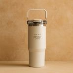 Arow H-206 Taşıma Kulplu Pipetli Kupa Matara 750 ML Beyaz