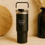 Arow H-206 Taşıma Kulplu Pipetli Kupa Matara 750 ML Siyah
