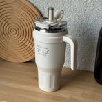 Arow Paslanmaz Çelik Tutmalı Termos Beyaz 1 Litre