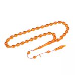 Arpa Kesim 11X8 Mm İmzalı Ateş Kehribar Sistem Püsküllü Tesbih