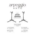 arpeggio ARTE 2 Adet Gitar Sehpası Standı - Katlanabilir Elektro Akustik Klasik Bas Gitar Saz Bağlama Ud Cümbüş Uyumlu