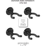 Arpeggio Arte Duvar Tipi Gitar Askısı - 4'lü Set – Keman,ukulele ve Bağlama Uyumlu Enstrüman Duvar Askı Aparatı