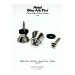 arpeggio ARTE Metal Gitar Askı Pimi – Gümüş Rengi – 2 Adet Vida Seti – Gitar Askısı Montaj Parçası - Askı Kilidi