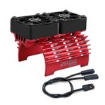 ARRAROWN RC soğutma fanları Surpass Hobby Twin 30 mm RC araba motor fanı, kırmızı metal soğutucu 4068 4274 fırçasız motor soğutucu, 1/8 1/10 RC araç için 40 mm 42 mm fırçasız motor