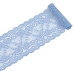 arricraft 15 cm (6 yarda) nakış dantel bant 5 7/8 inç (5 7/8 inç) (15 cm) geniş dantel bant, delikli, peygamber çiçeği mavisi, çiçek şeklinde dantel bant, gelinliklerin süslenmesi için