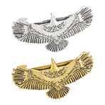 arricraft 2 adet Vintage kartal metal saç tokalarımı, 2 renk alaşım kartal çıtçıt saç klipsleri kuş at kuyruğu toka klipsi Retro saç tokaları tutucu tokalarım aksesuarları baş klipsi kadınlar için saç
