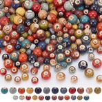 arricraft 216 adet yuvarlak porselen boncuk 24 stil sıra dışı antika sırlı porselen boncuklar, el yapımı seramik boncuklar, mesafe boncukları, kendin yap küpeler, bilezikler, kolyeler, el işi için