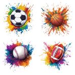 arricraft 4 Stil Spor Topu Teması Demir Üzerinde Çıkartmalar Yamalar, Futbol Basketbol Beyzbol Rugby Isı Transferi Çıkartmaları PET Yıkanabilir Yamalar Kendin Yap Giysiler Şapka Kot Ceket Dekoru, 9,05