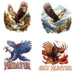 arricraft 4 Yaprak Kartal Vadisi Plastik Ütüyle Transfer Logo Çıkartmaları, Orman Manzarası Desenli Isı Transferi Filmi Sticker Seti Kendin Yap Şapka Ceket T-Shirt Perdeler Dekoratif Aksesuarlar