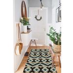 Arrosa Home Dijital Baskı Yıkanabilir Kaymaz Taban Yeşil Tonlar Kilim Model Yolluk Halı