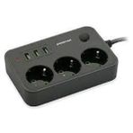 Ars Akım Korumalı Priz 3*usb - Siyah