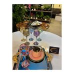 ARS COLLECTION LAV Lal renkli yaldızlı 6'lı kahve yanı bardağı takımı, su-içecek-soda bardağı, sunumluk şık, modern