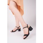 ARS GREEN SHOES SİYAH SİM KADIN TEK BANT ALÇAK PLATFORM TOPUKLU AYAKKABI
