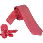 Ars Magic Box 1.kalite Özel Desenli Özgün Renk 5.5 cm Genişliğinde (Kuşgözü) Kravat Mendil Seti - Vişne - Standart