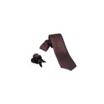 Ars Magic Box (306) 1.KALİTE ÖZEL DESENLİ ÖZGÜN RENK 5.5 CM GENİŞLİĞİNDE (KUŞGÖZÜ) KRAVAT MENDİL SETİ KAHVERENGİ-24 Tek Ebat