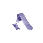 ars magic box Özel Kumaş ve Dokuma Tarzı Kuş Gözülü İtalyan Kesim Kravat ve Mendil Seti, 5.5 cm Eninde, 87 Renk Seçeneği (açık lila-beyaz)