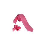 ars magic box Özel Kumaş ve Dokuma Tarzı Kuş Gözülü İtalyan Kesim Kravat ve Mendil Seti, 5.5 cm Eninde, 87 Renk Seçeneği (açık pembe-beyaz)