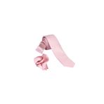 ars magic box Özel Kumaş ve Dokuma Tarzı Kuş Gözülü İtalyan Kesim Kravat ve Mendil Seti, 5.5 cm Eninde, 87 Renk Seçeneği (açık pembe)