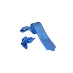 ars magic box Özel Kumaş ve Dokuma Tarzı Kuş Gözülü İtalyan Kesim Kravat ve Mendil Seti, 5.5 cm Eninde, 87 Renk Seçeneği (bebe mavisi beyaz)