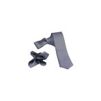 ars magic box Özel Kumaş ve Dokuma Tarzı Kuş Gözülü İtalyan Kesim Kravat ve Mendil Seti, 5.5 cm Eninde, 87 Renk Seçeneği (Füme)
