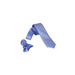ars magic box Özel Kumaş ve Dokuma Tarzı Kuş Gözülü İtalyan Kesim Kravat ve Mendil Seti, 5.5 cm Eninde, 87 Renk Seçeneği (gök mavisi beyaz)