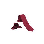 ars magic box Özel Kumaş ve Dokuma Tarzı Kuş Gözülü İtalyan Kesim Kravat ve Mendil Seti, 5.5 cm Eninde, 87 Renk Seçeneği (koyu bordo)