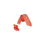 ars magic box Özel Kumaş ve Dokuma Tarzı Kuş Gözülü İtalyan Kesim Kravat ve Mendil Seti, 5.5 cm Eninde, 87 Renk Seçeneği (koyu turuncu beyaz)