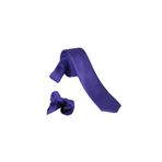 ars magic box Özel Kumaş ve Dokuma Tarzı Kuş Gözülü İtalyan Kesim Kravat ve Mendil Seti, 5.5 cm Eninde, 87 Renk Seçeneği (lila-siyah)