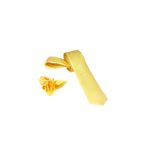 ars magic box Özel Kumaş ve Dokuma Tarzı Kuş Gözülü İtalyan Kesim Kravat ve Mendil Seti, 5.5 cm Eninde, 87 Renk Seçeneği (limon sarısı)
