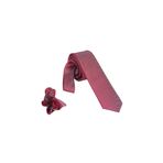 ars magic box Özel Kumaş ve Dokuma Tarzı Kuş Gözülü İtalyan Kesim Kravat ve Mendil Seti, 5.5 cm Eninde, 87 Renk Seçeneği (vişne çürüğü)